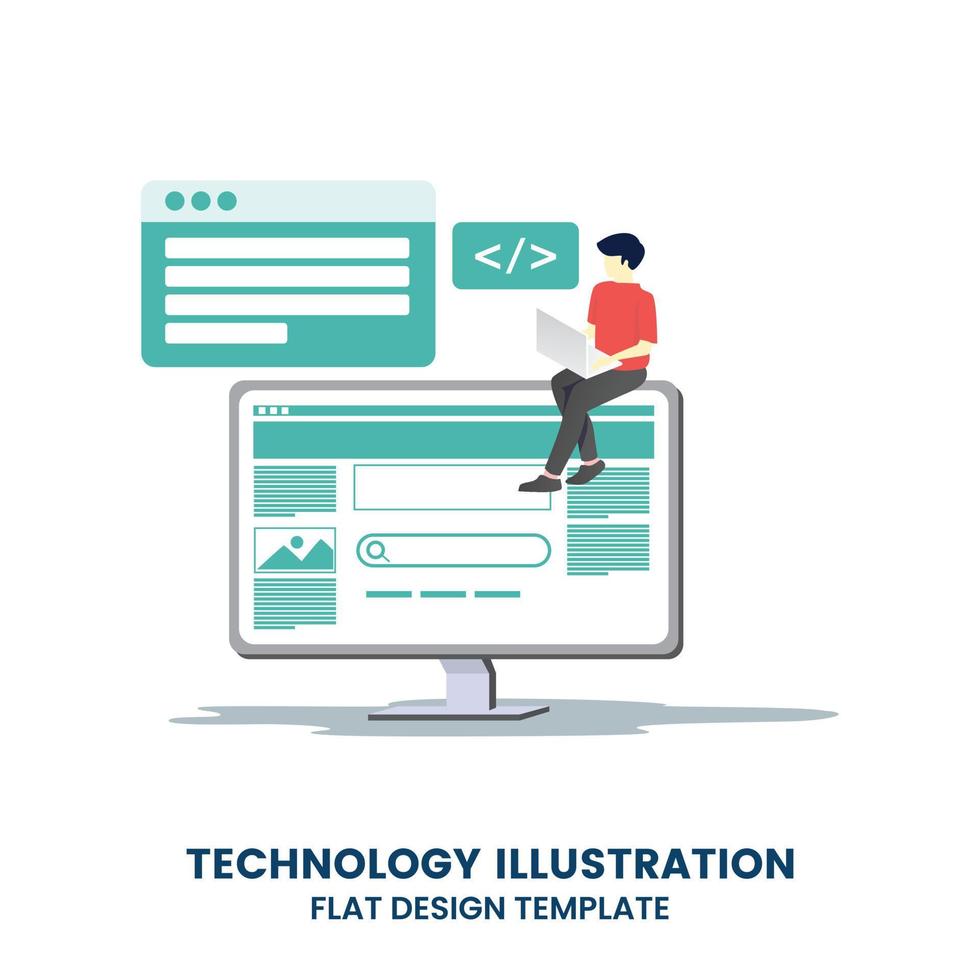 Software programming Concept for web page, banner, presentation, social media. Vector illustration project team