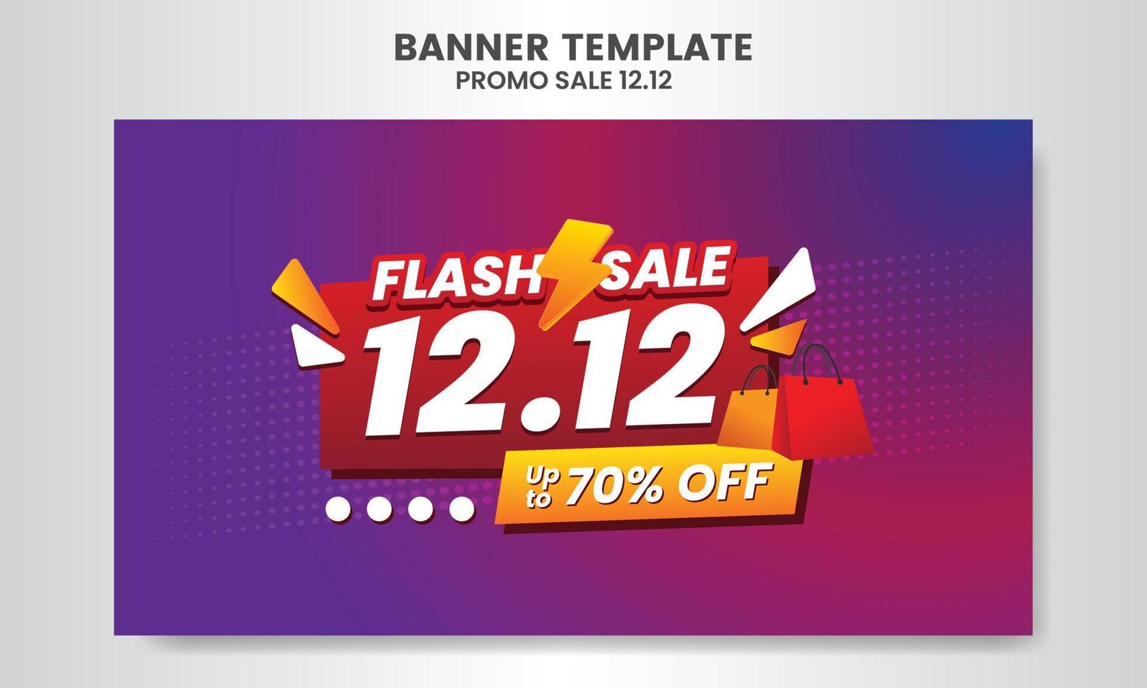 12.12 día de compras venta flash super venta diseño de plantilla de banner oferta especial descuento vector