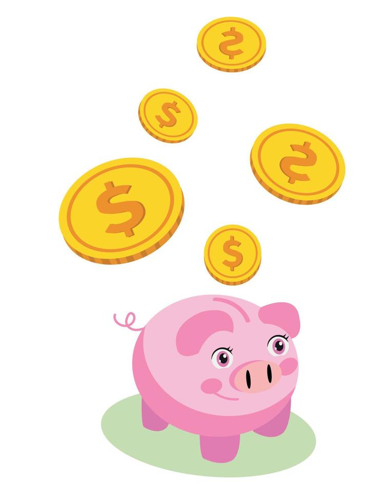 lindo niño feliz sosteniendo dinero vector