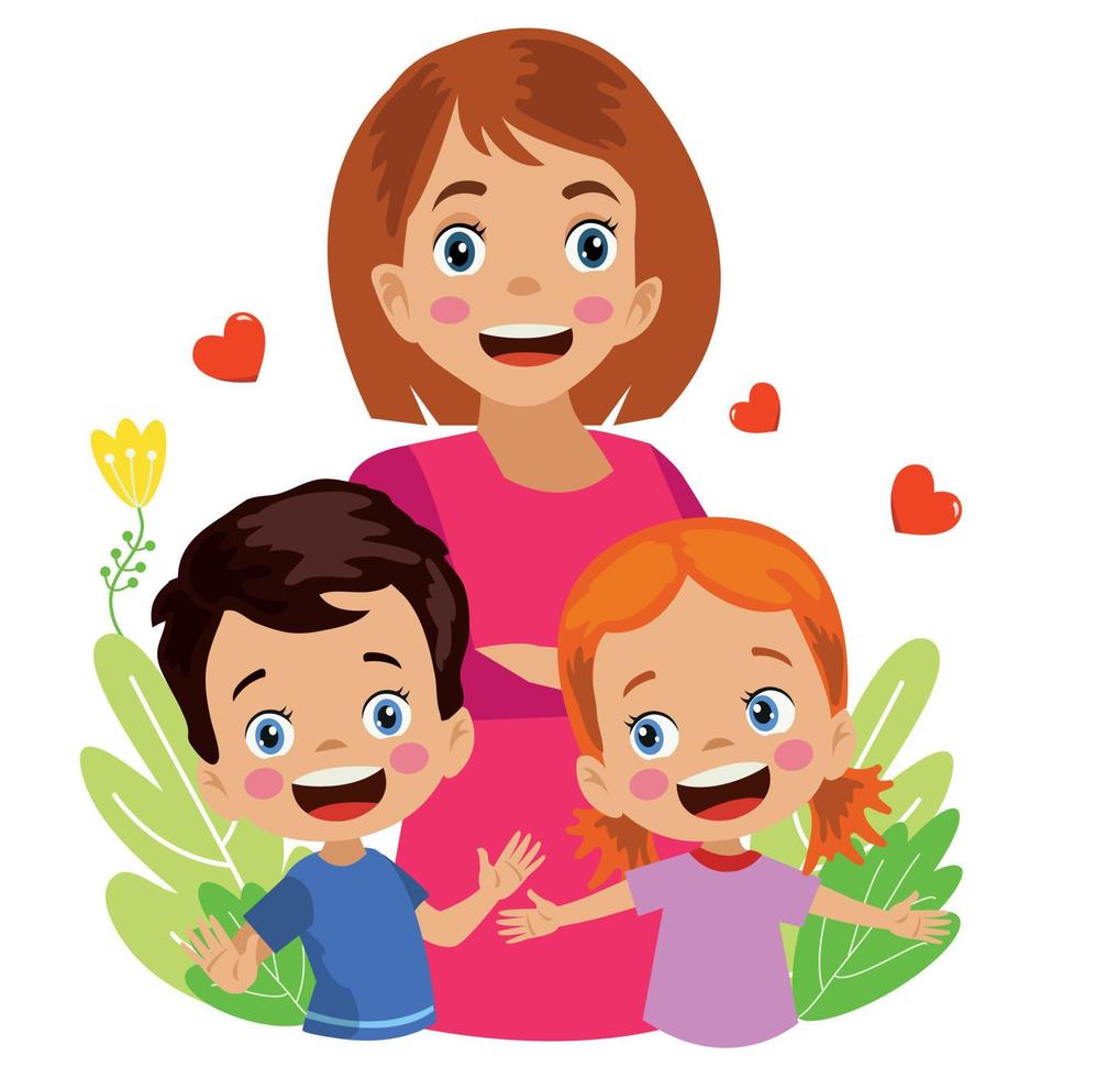 parents and children together family vector