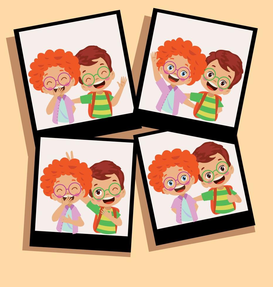 best friend photo series different photo moments of two friends vector