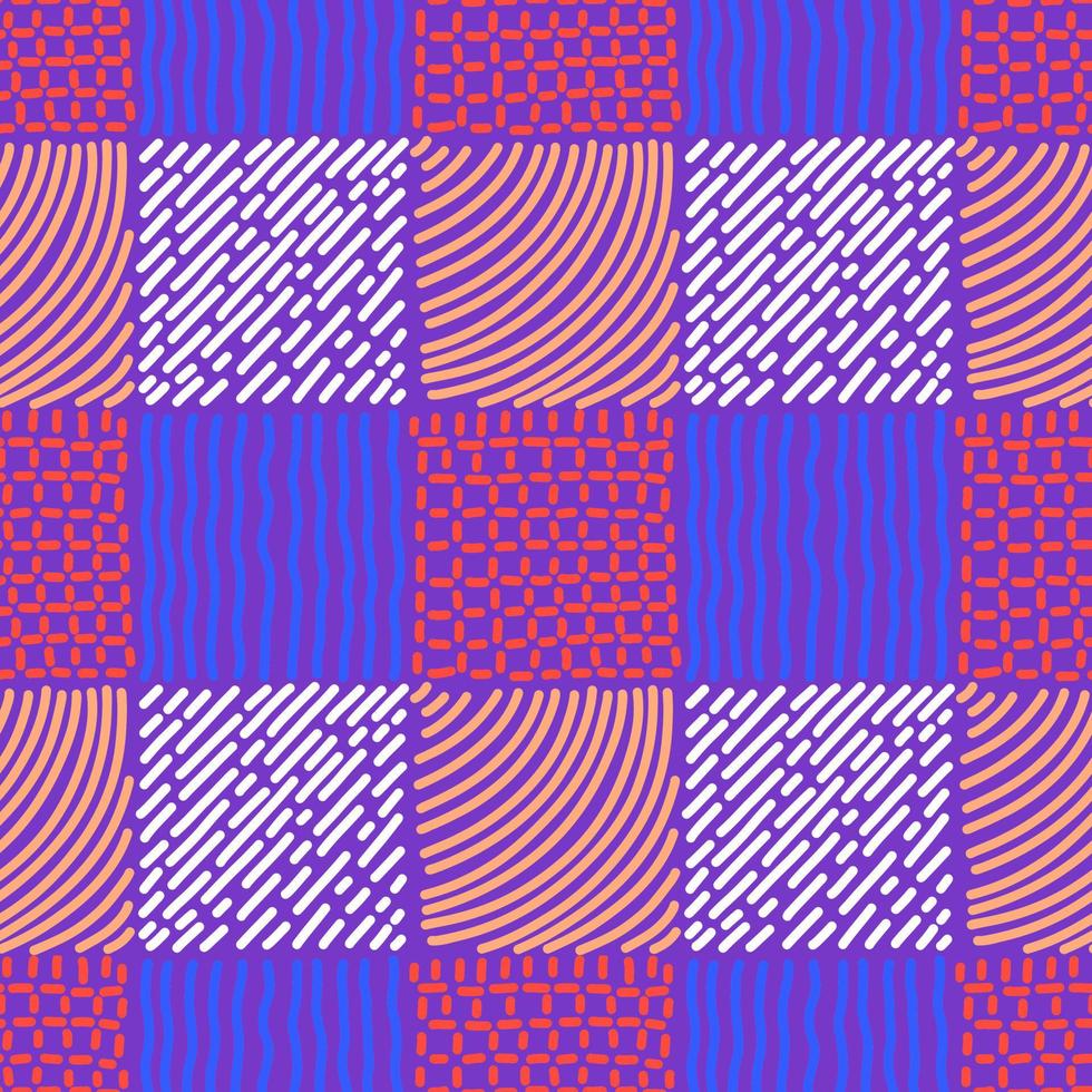 pink-purple Checkered seamless background with abstract patterns vector