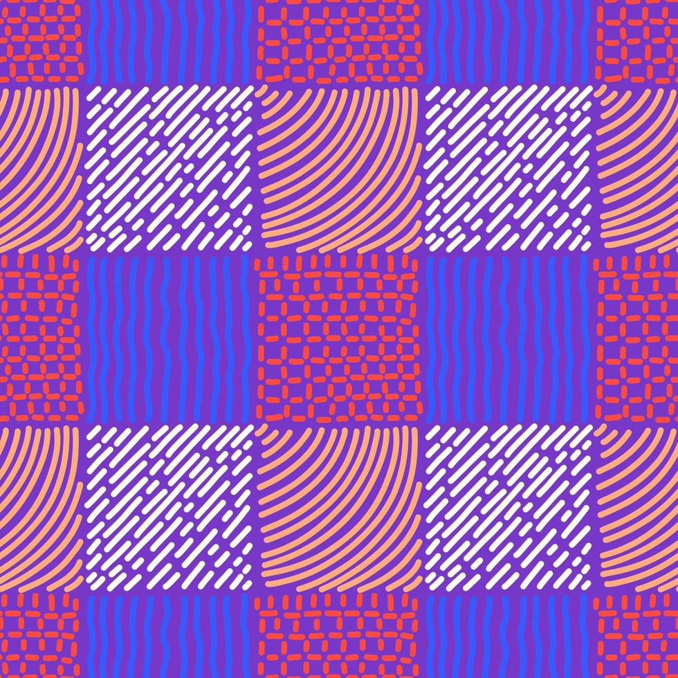 pink-purple Checkered seamless background with abstract patterns vector