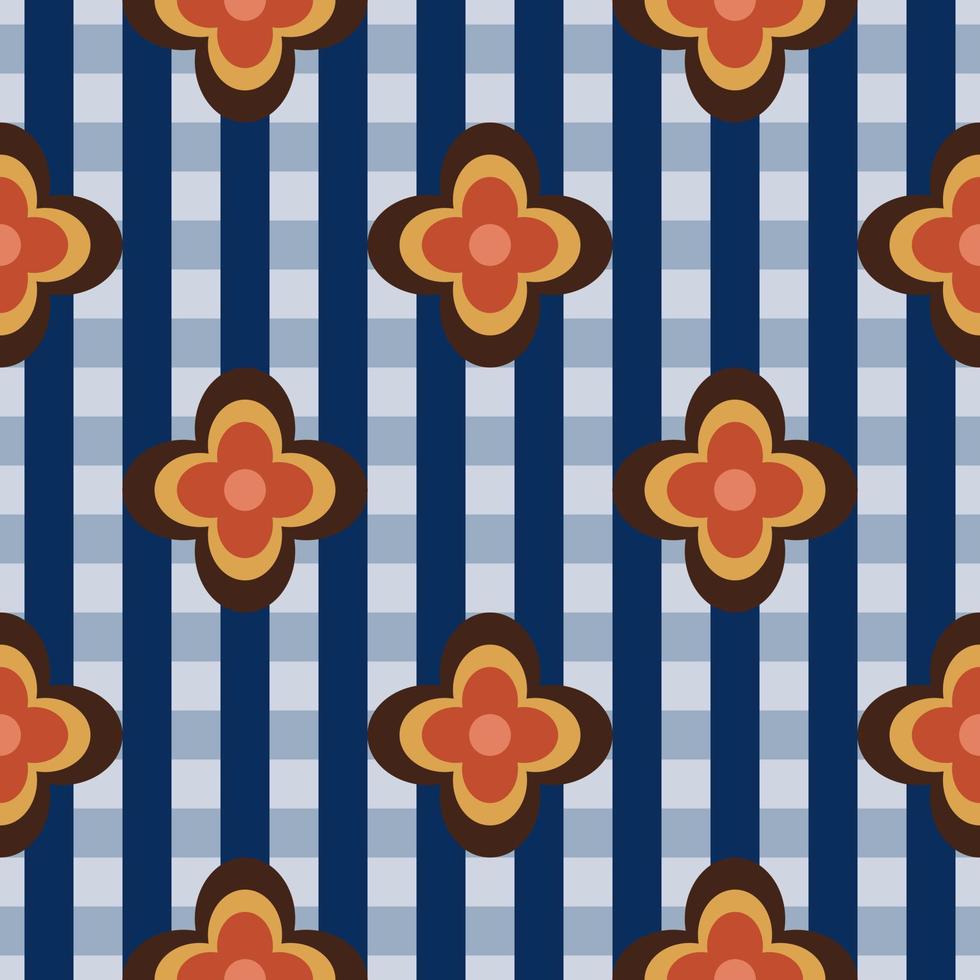 vintage retro pattern with flowers vector