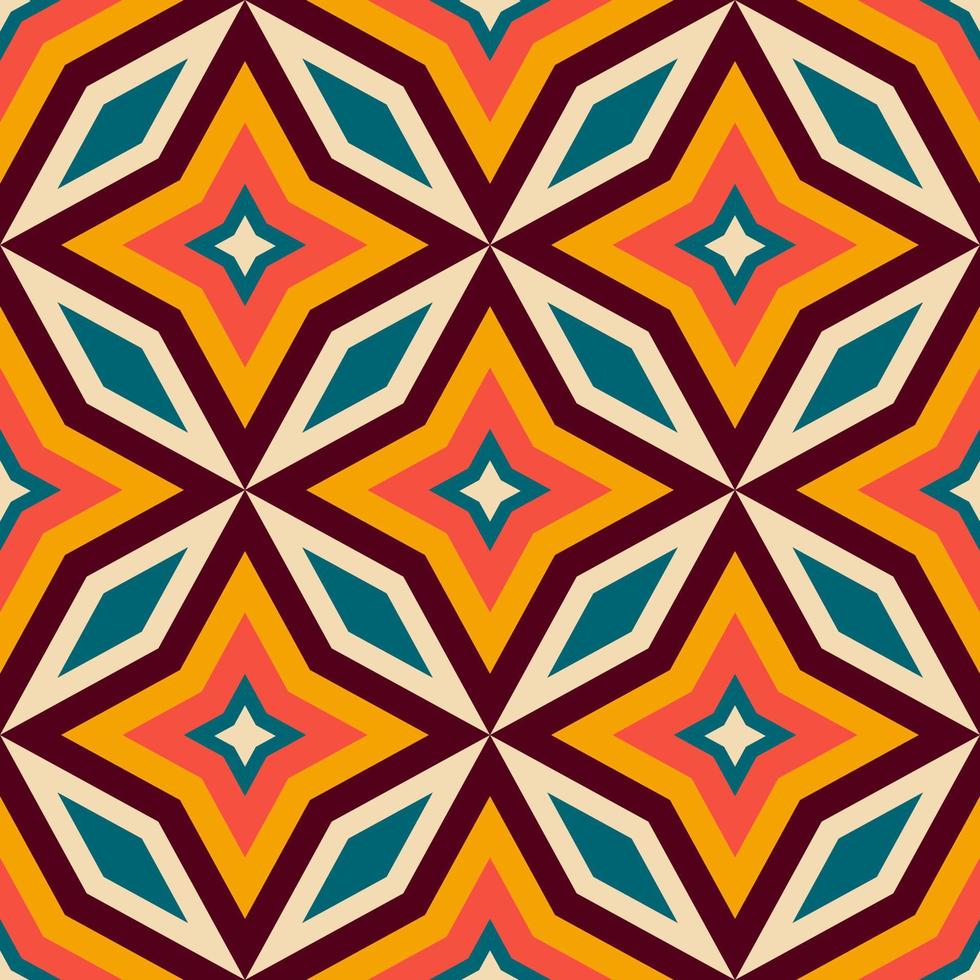 Retro 70s seamless pattern. Mid Century pattern. Vector illustration