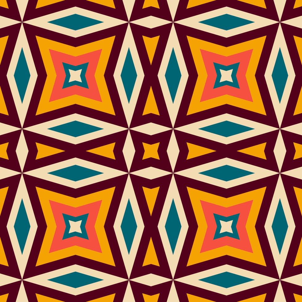 Retro 70s seamless pattern. Mid Century pattern. Vector illustration