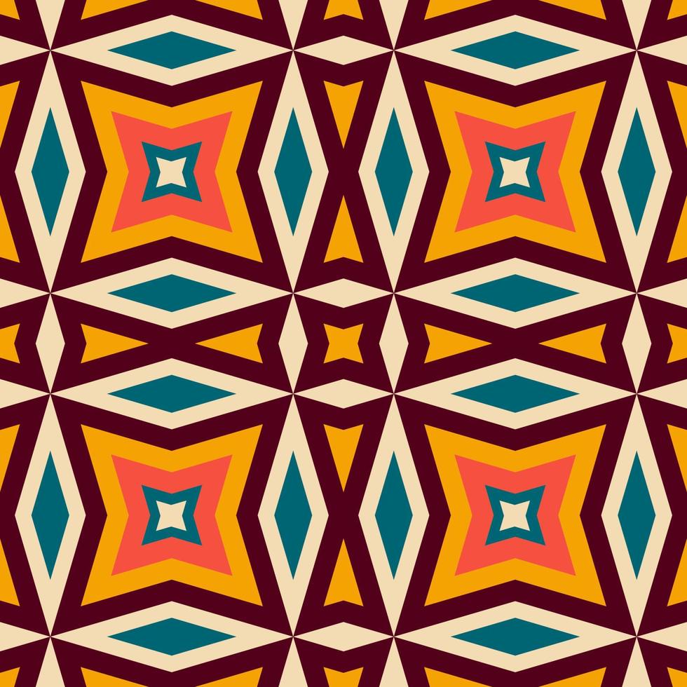 Retro 70s seamless pattern. Mid Century pattern. Vector illustration