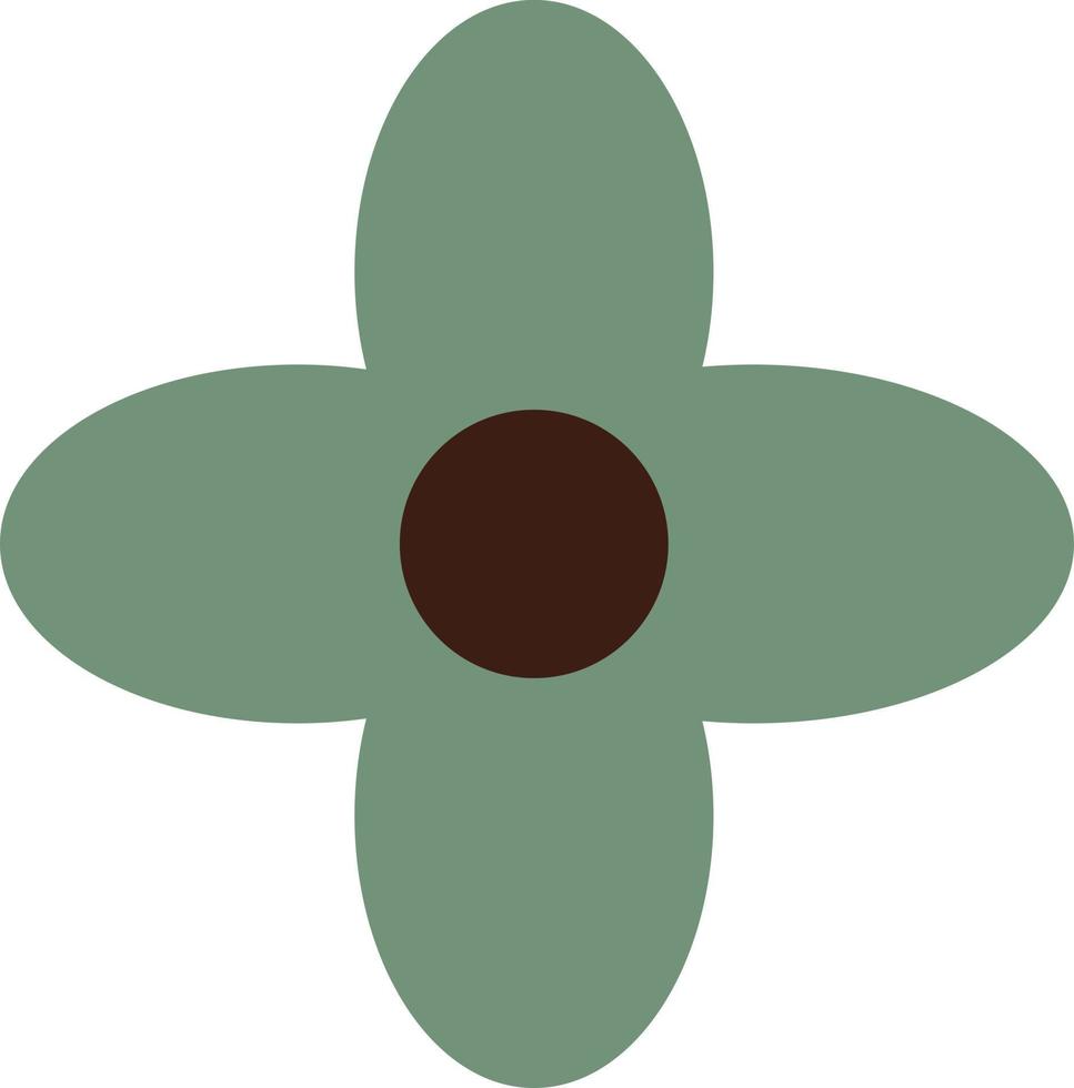 Flower in retro groovy style. Simple vector icon