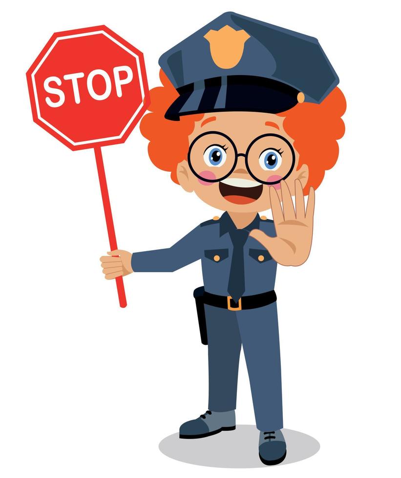 police officer making a stop sign vector