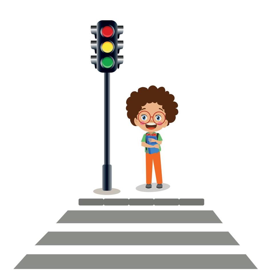 traffic lights pedestrian on the sidewalk vector