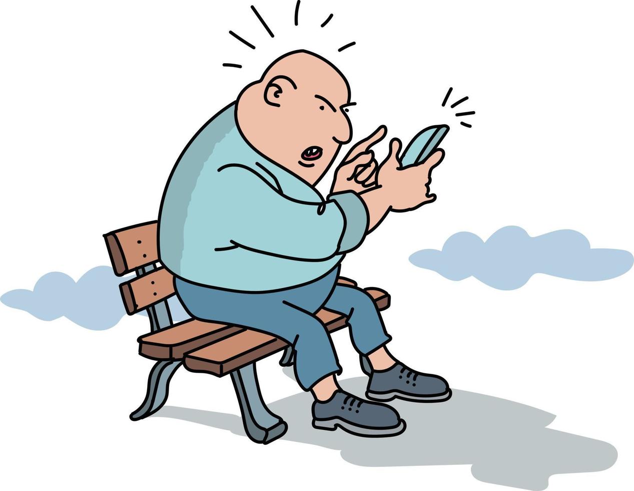 angry man talking on the phone vector