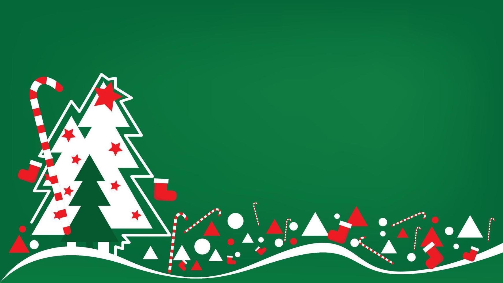 Green Christmas Background with Pine Tree and ornaments 14831455 Vector