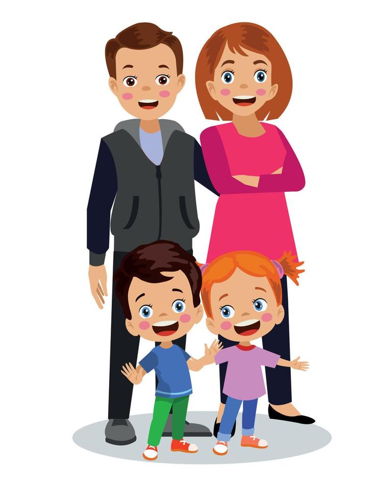 parents and children together family vector