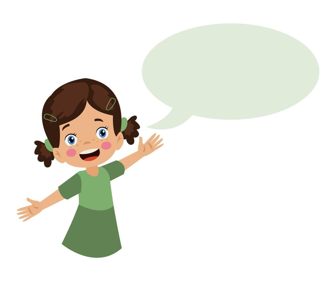 cute boy with speech bubble vector