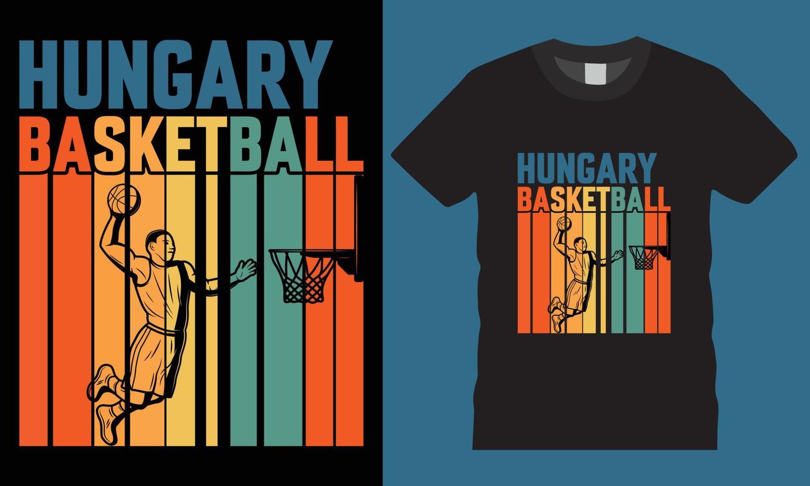 Typography Hungry Basketball  Creative T-Shirt Design Vector