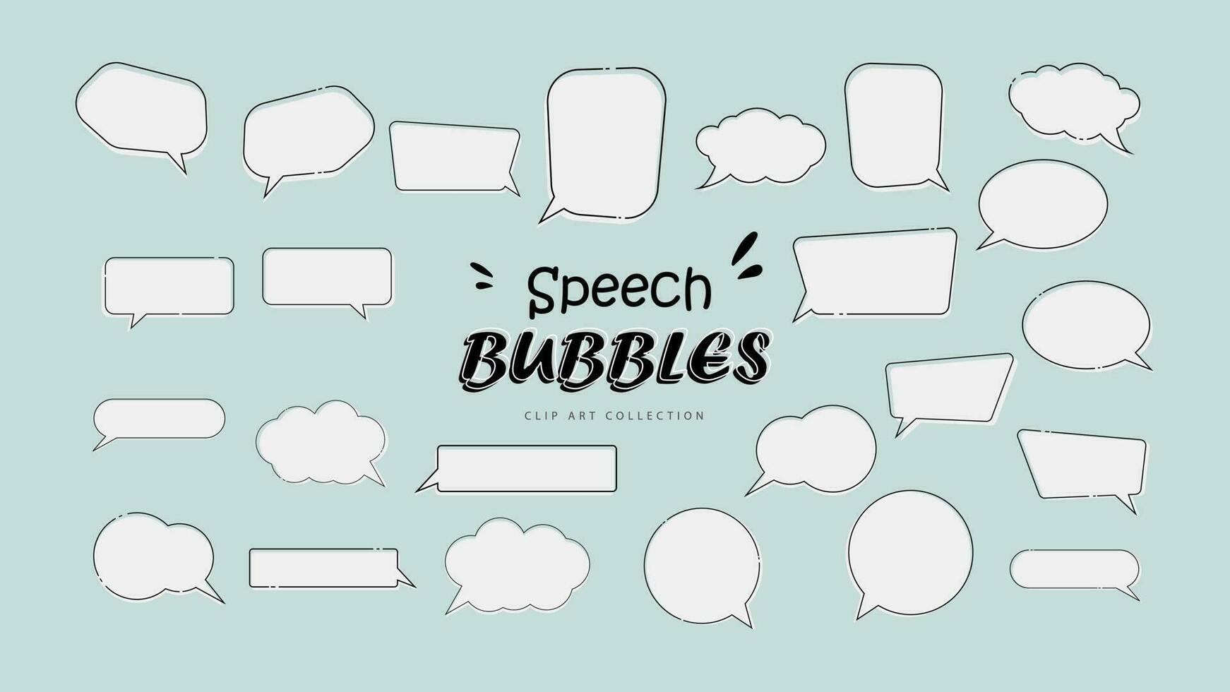 Speech Bubble collection. Empty speech frame design. Minimal conversation bubble speech vector illustration