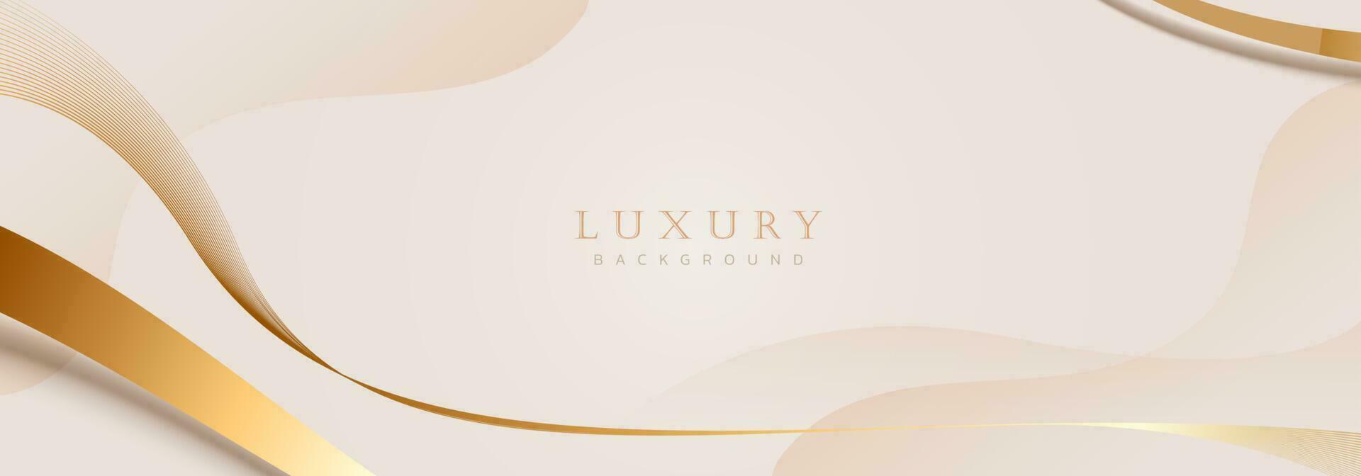 Abstract luxury gold background. Modern golden line wave design template. Premium soft cream with elegant geometric banner vector illustration