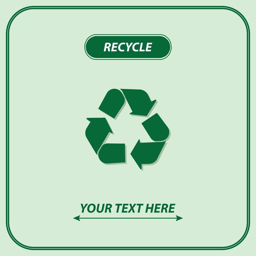 Green arrows recycle eco symbol vector illustration