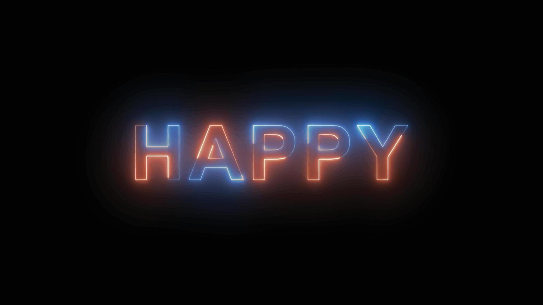 neon sign text of Happy vector