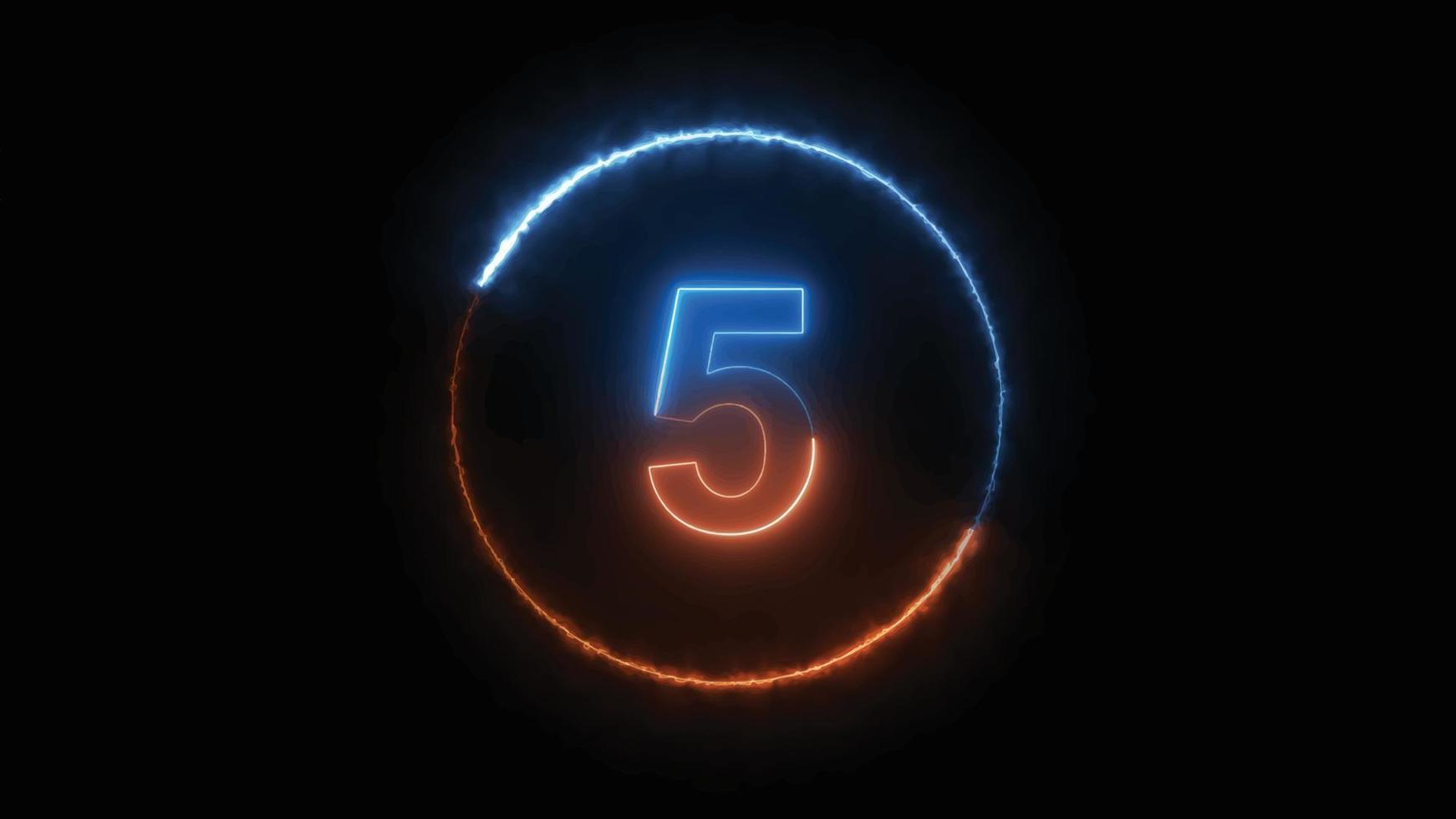 Number Five symbol neon sign vector. Number Five template neon icon vector