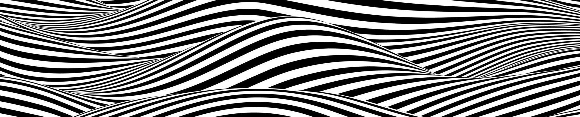 Optical illusion lines background. Abstract 3d black and white illusions. Conceptual design of optical illusion vector. EPS 10 Vector illustration