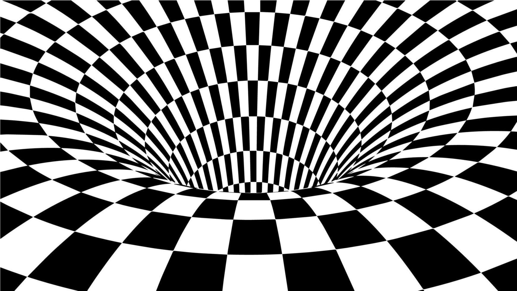 Checkered torus vector illustration EPS 10. Optical illusion vector. Race championship background.