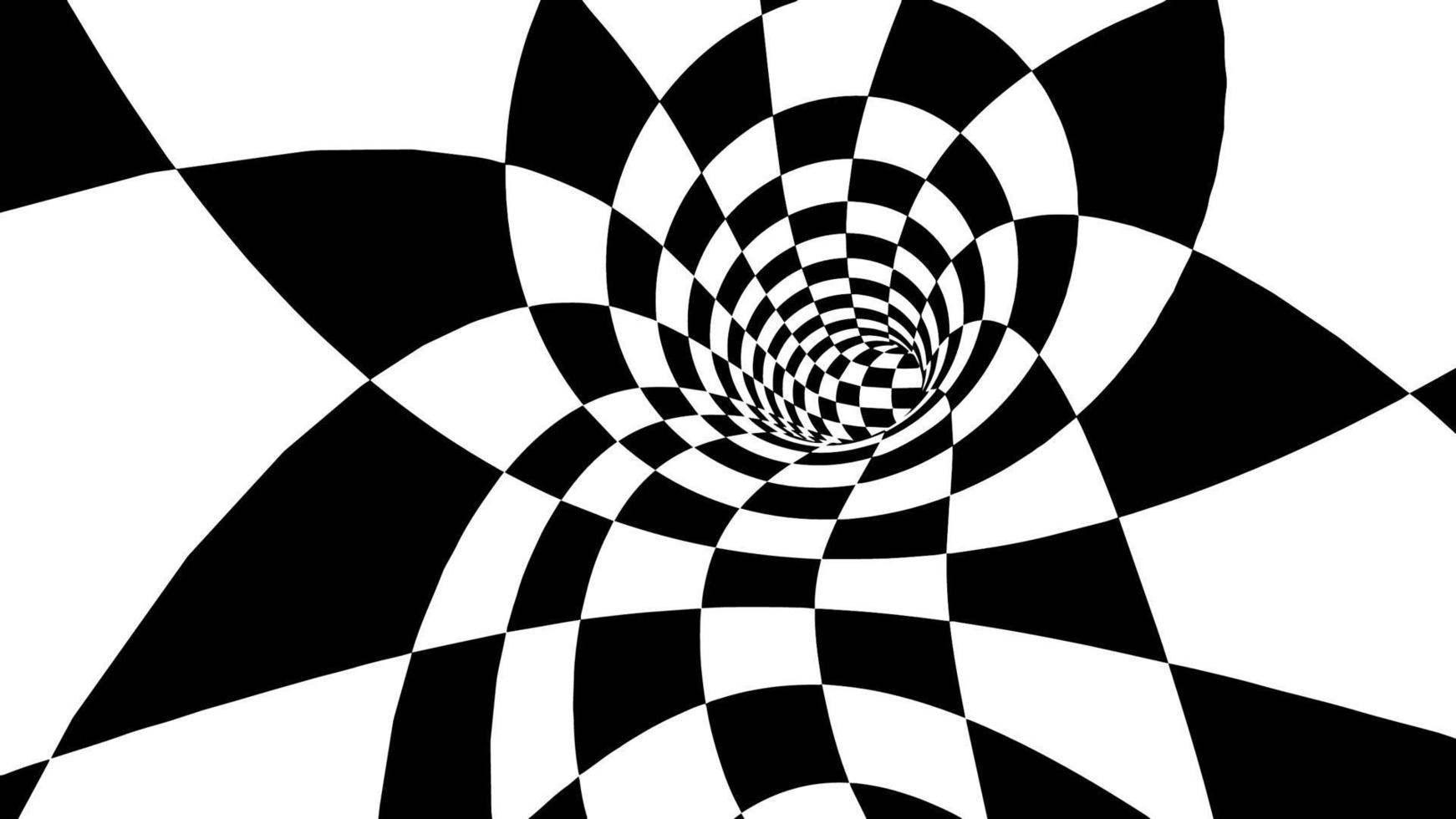 Checkered torus vector illustration EPS 10. Optical illusion vector. Race championship background.