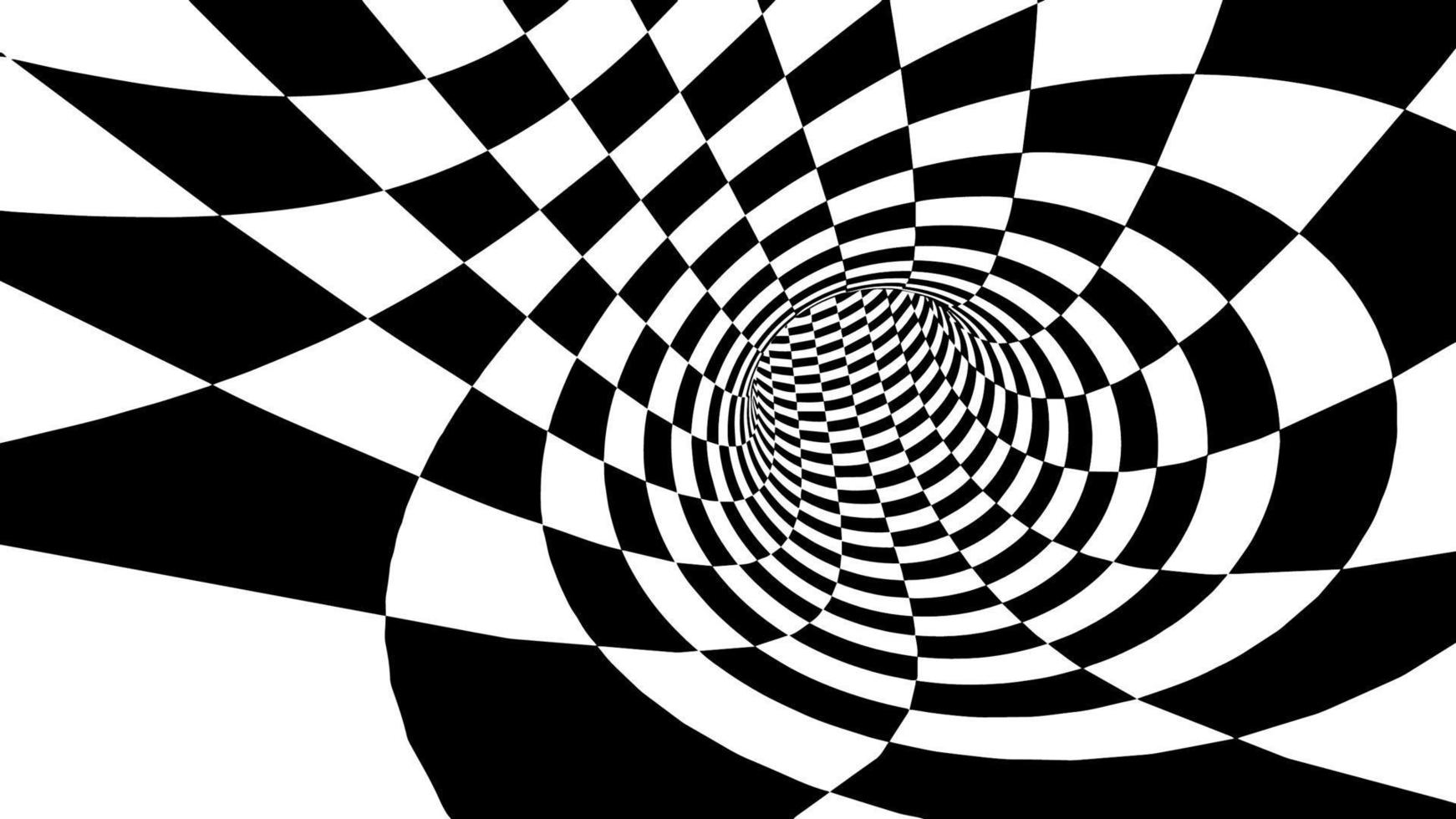 Optical illusion background distoted lines. Monochrome optical distortion. EPS 10 vector