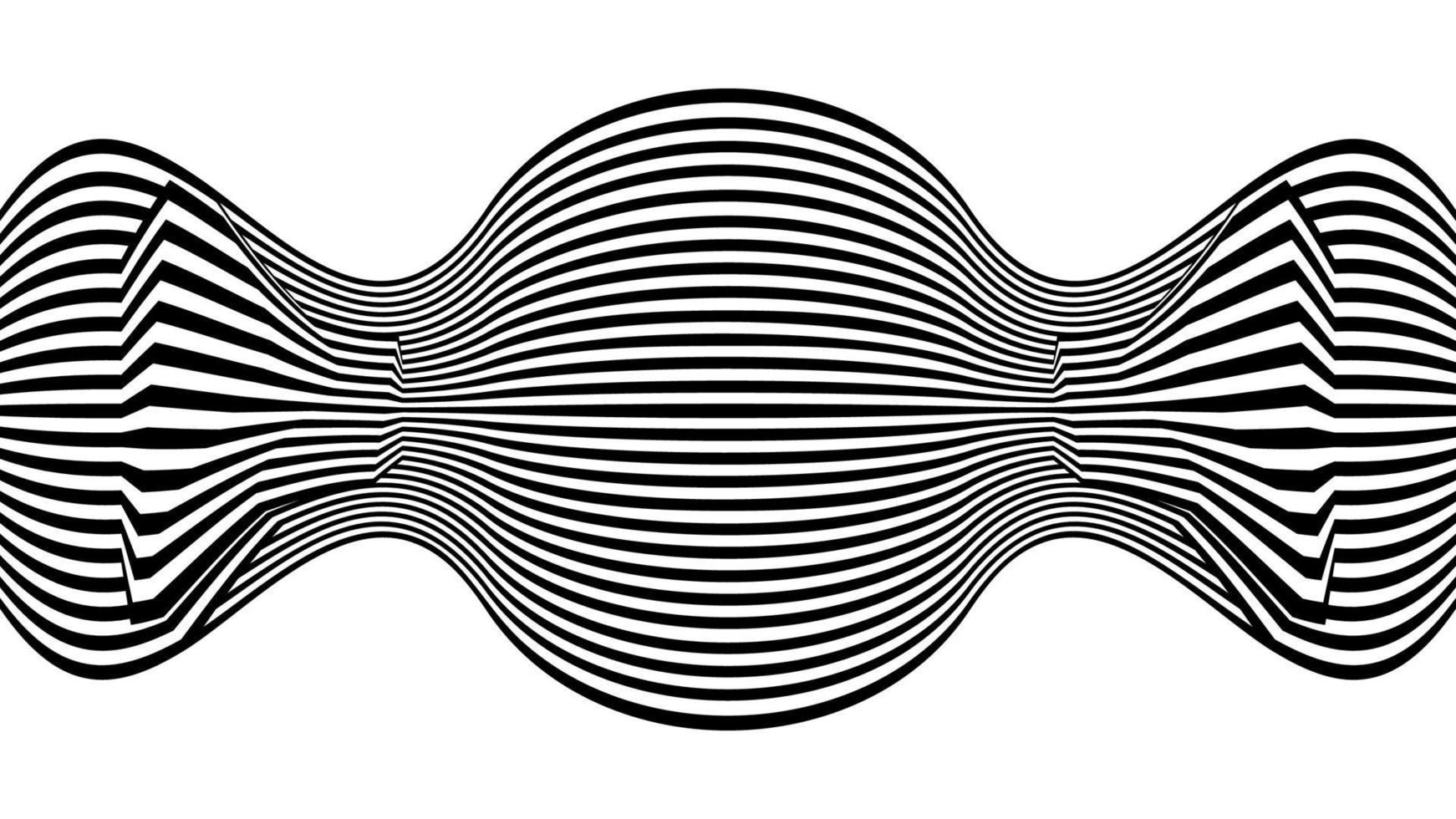 Optical illusion lines background. Abstract 3d black and white illusions. Conceptual design of optical illusion .10 illustration vector
