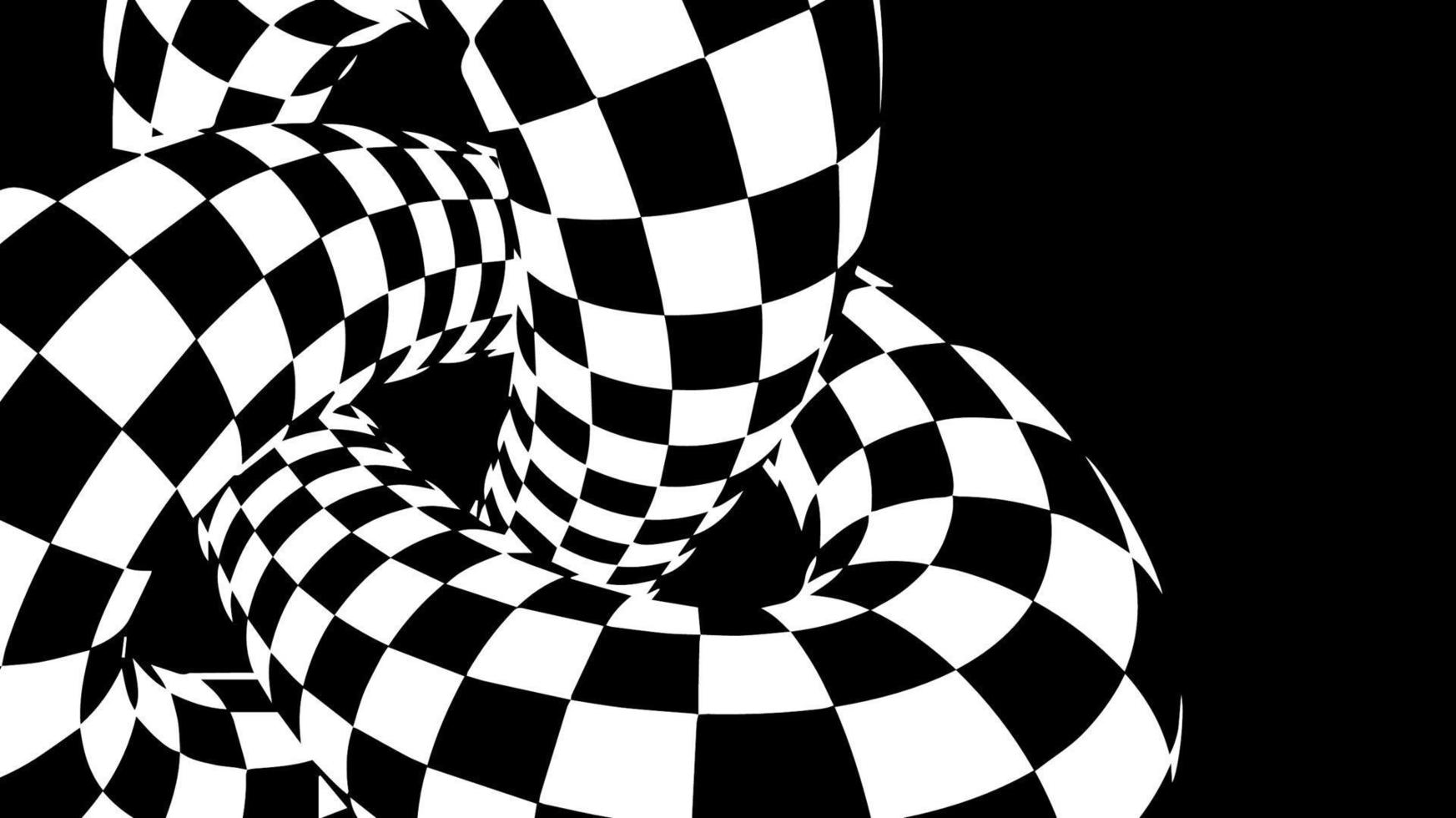 Checkered torus vector illustration EPS 10. Optical illusion vector. Race championship background.