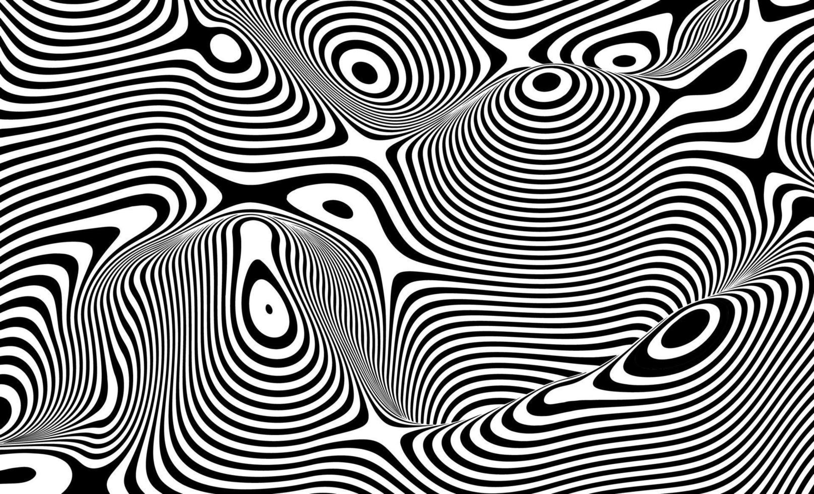 vector de ilusión óptica. perspectiva de rayas, rayas curvas. eps 10