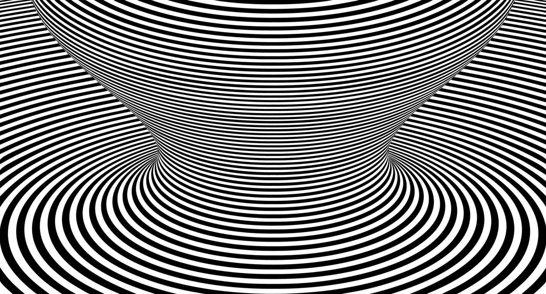 Optical illusion lines background. Abstract 3d black and white illusions. Conceptual design of optical illusion .10 illustration vector