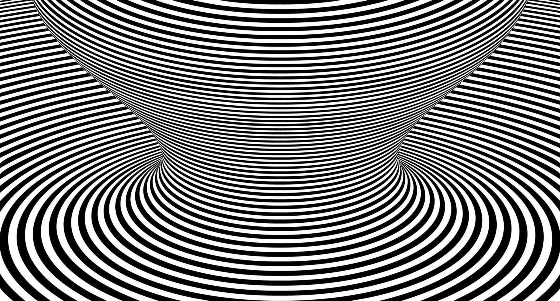 Optical illusion lines background. Abstract 3d black and white illusions. Conceptual design of optical illusion .10 illustration vector