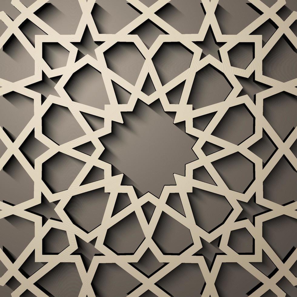 Background with 3d seamless pattern in Islamic style vector