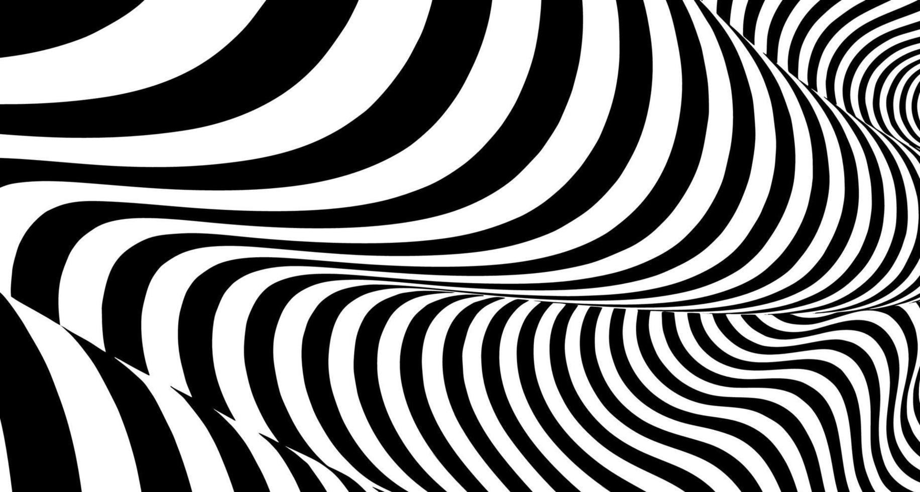 fondo de líneas de ilusión óptica. ilusiones abstractas 3d en blanco y negro. diseño conceptual del vector de ilusión óptica. eps 10 ilustración vectorial