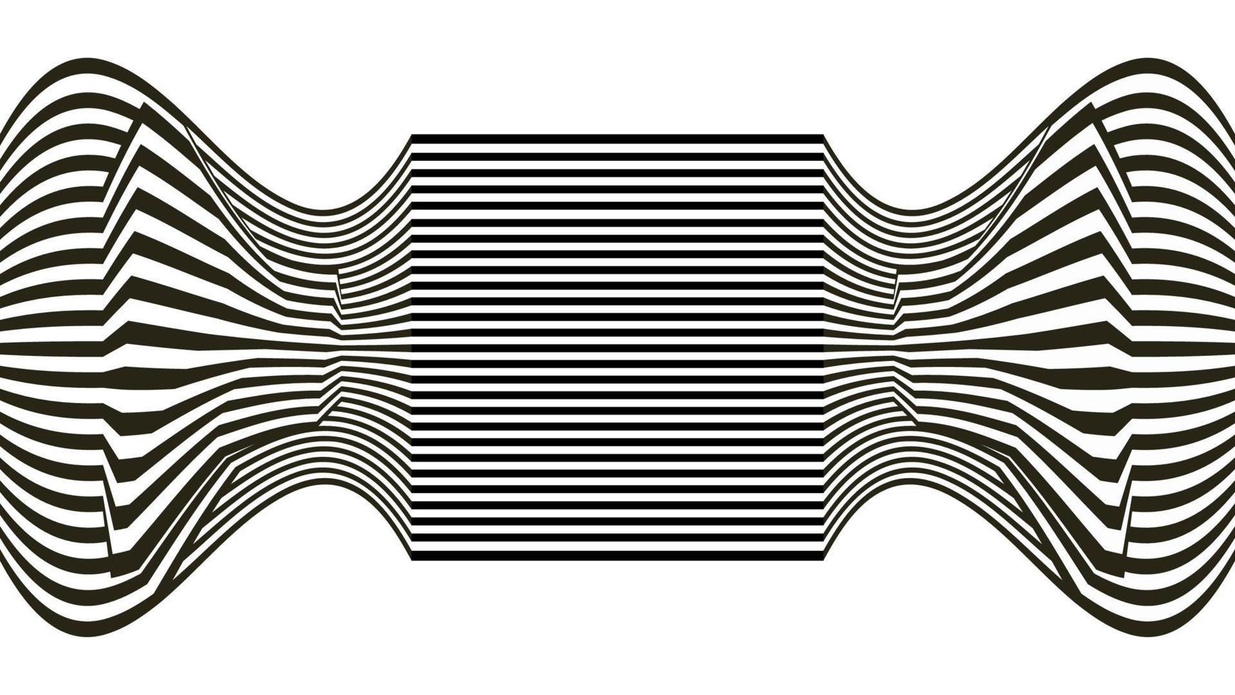 Optical illusion lines background. Abstract 3d black and white illusions. Conceptual design of optical illusion .10 illustration vector