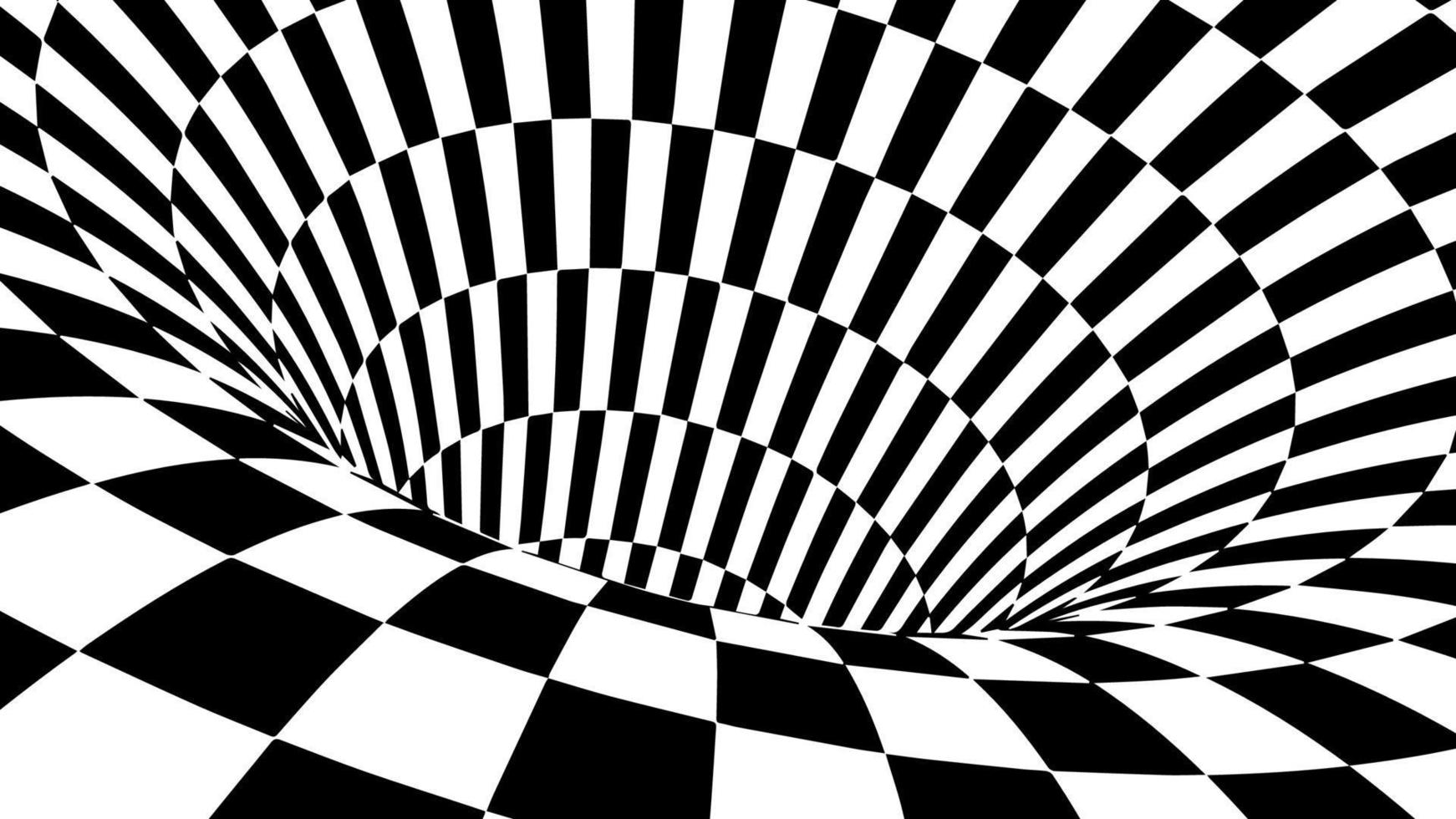 Checkered torus vector illustration EPS 10. Optical illusion vector. Race championship background.