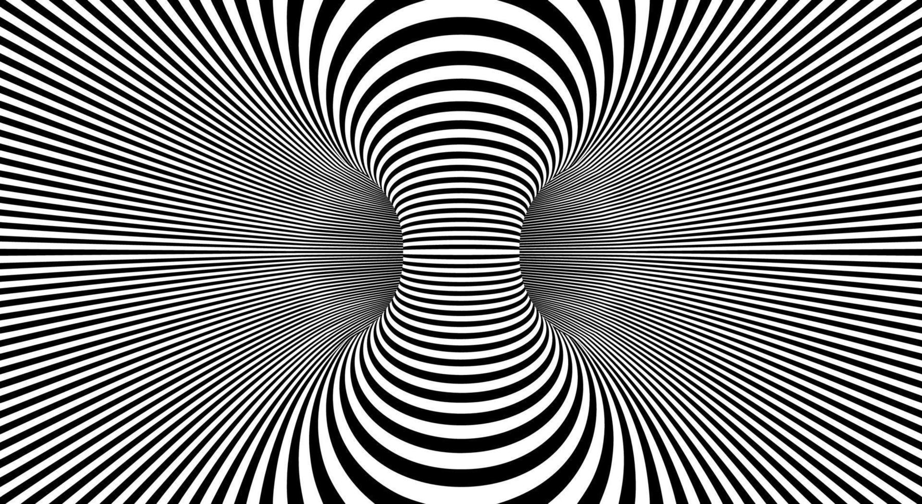 Optical illusion background distoted lines. Monochrome optical distortion. EPS 10 vector