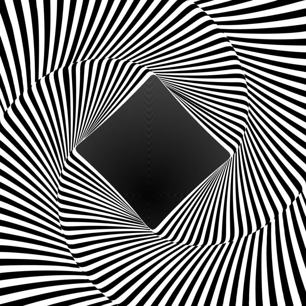 Optical illusion lines background. Abstract 3d black and white illusions. Conceptual design of optical illusion .10 illustration vector