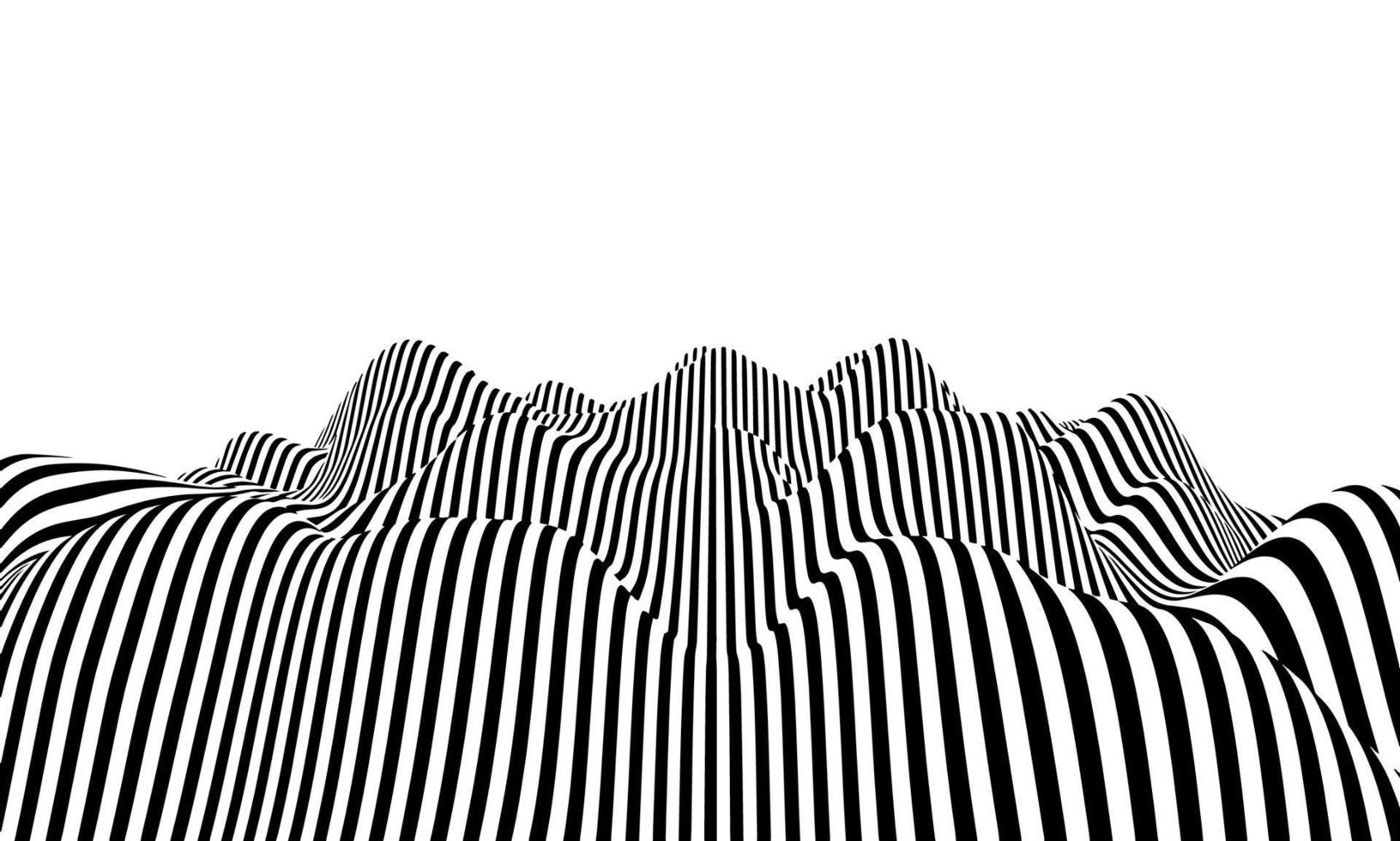 Optical illusion lines background. Abstract 3d black and white illusions. Conceptual design of optical illusion vector. EPS 10 Vector illustration