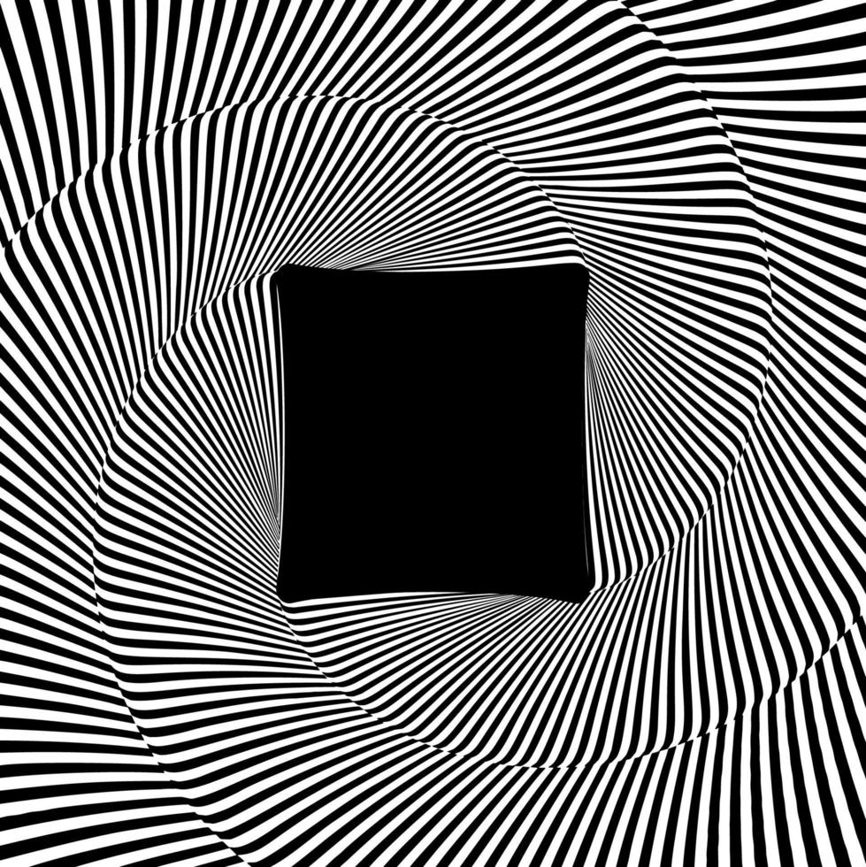 Optical illusion lines background. Abstract 3d black and white illusions. Conceptual design of optical illusion .10 illustration vector