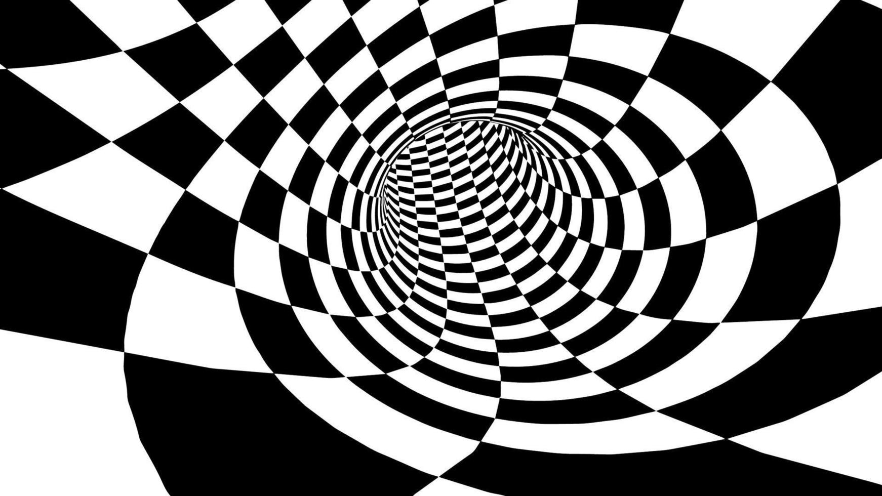 Checkered torus vector illustration EPS 10. Optical illusion vector. Race championship background.