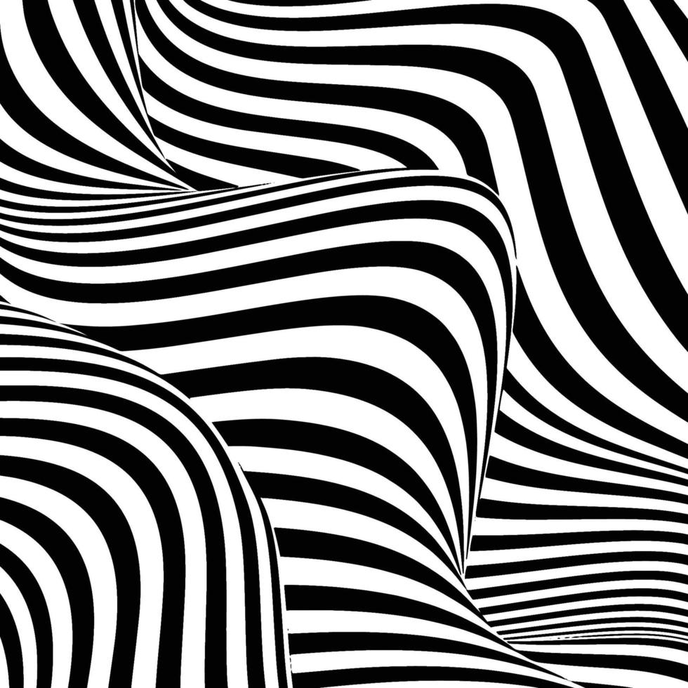 fondo de líneas de ilusión óptica. ilusiones abstractas 3d en blanco y negro. diseño conceptual del vector de ilusión óptica. eps 10 ilustración vectorial