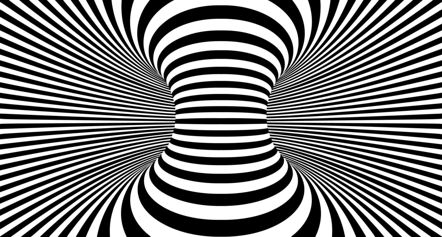 Optical illusion background distoted lines. Monochrome optical distortion. EPS 10 vector