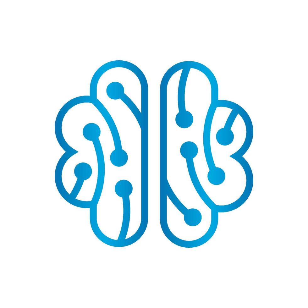 Abstract vector brain connect logo design.