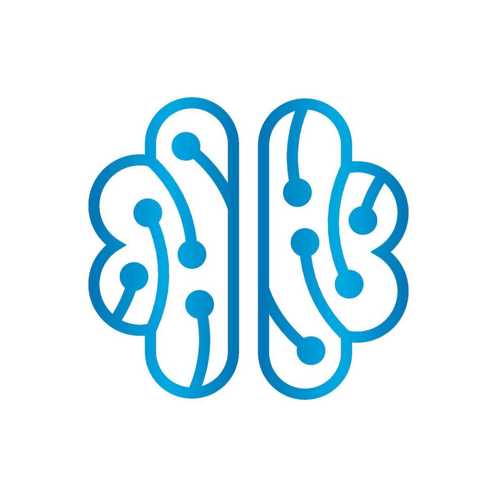 Abstract vector brain connect logo design.