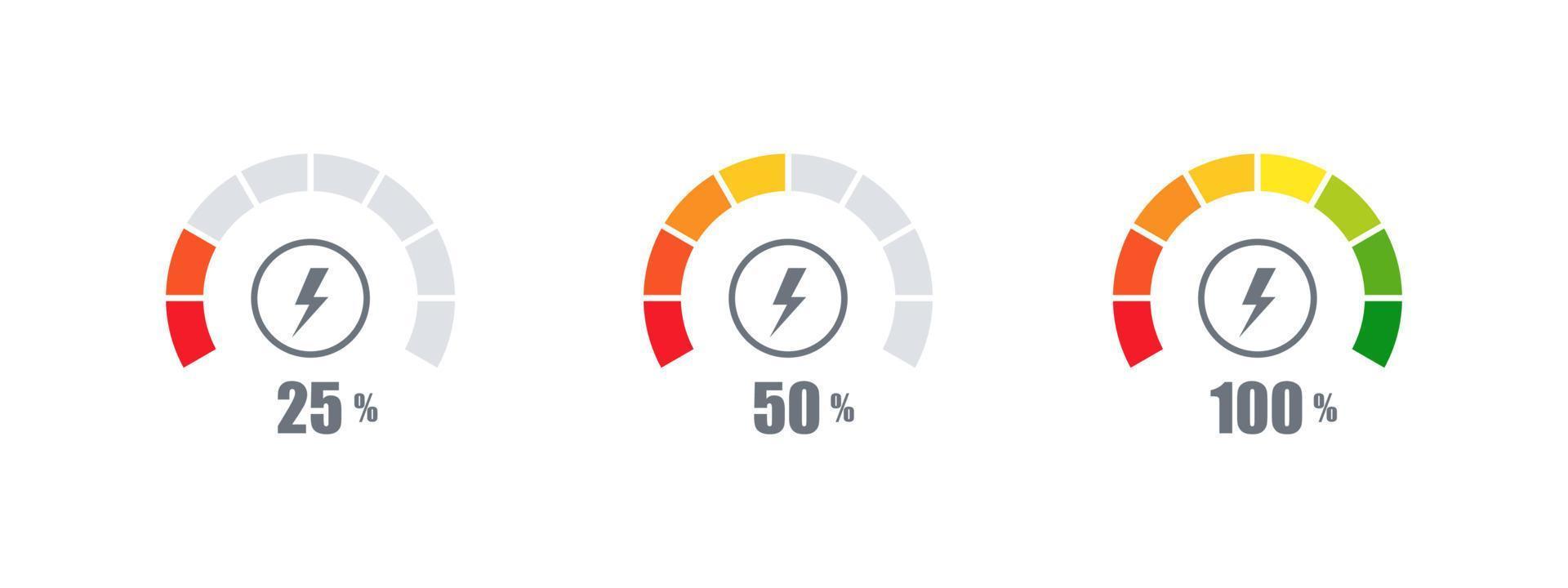 Measuring scale. Percent scale or risk scale. Concept template. Vector graphics