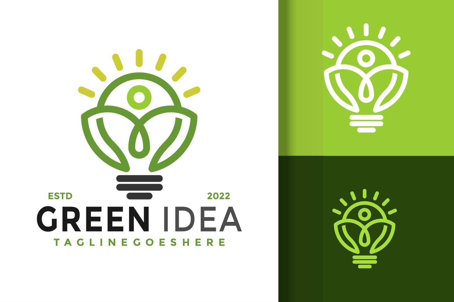 Nature Green Idea Logo Design, brand identity logos vector, modern logo, Logo Designs Vector Illustration Template