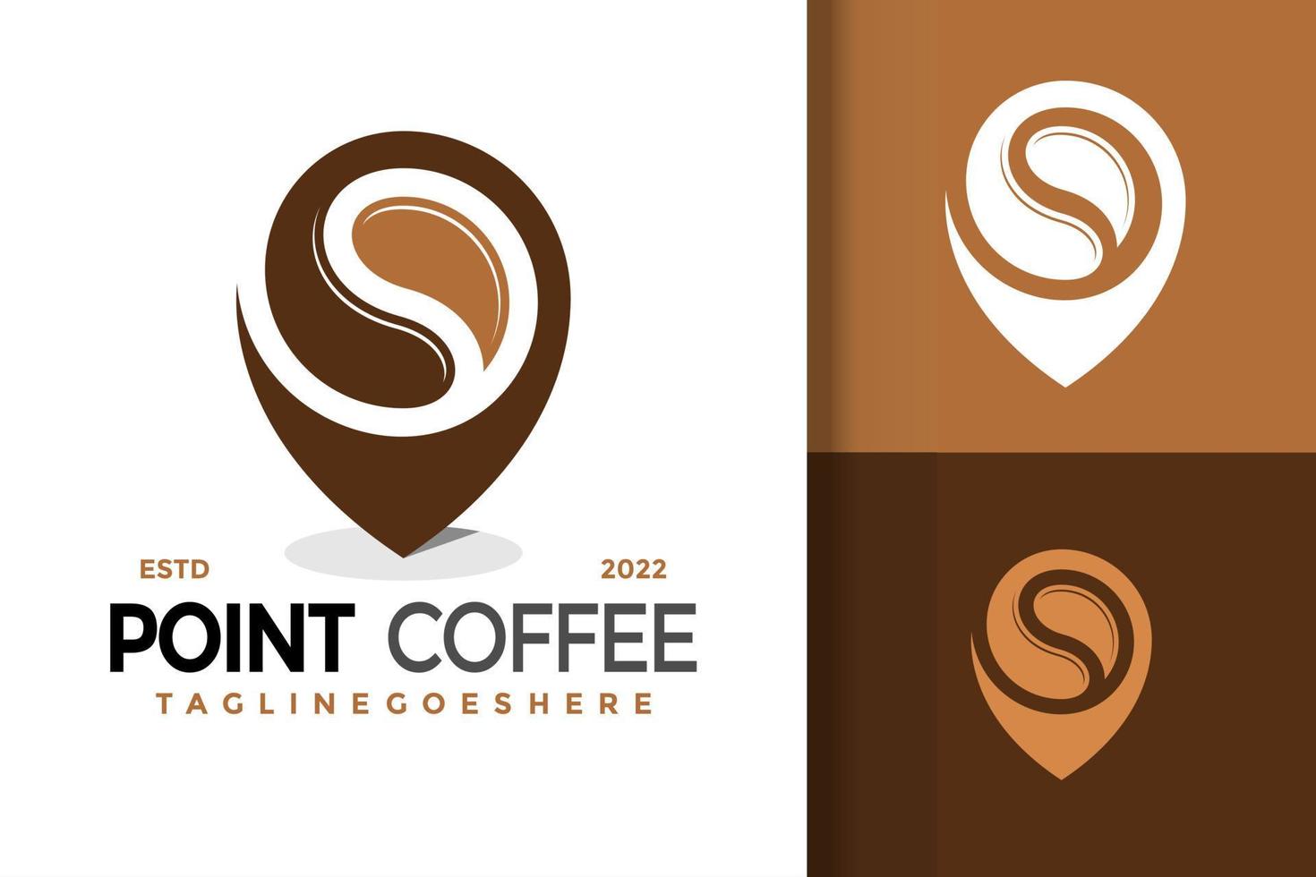 diseño de logotipo de punto de café, vector de logotipos de identidad de marca, logotipo moderno, plantilla de ilustración vectorial de diseños de logotipos