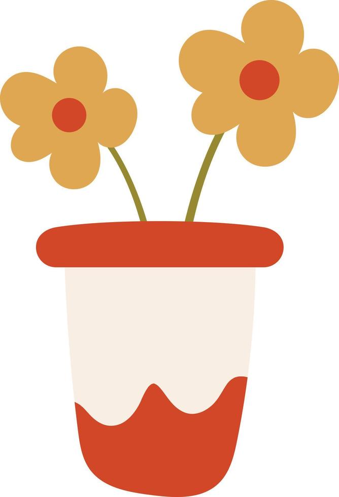 Ivory flowerpot illustration vector